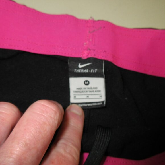 Nike womens black pink Therma Fit lined sweat pants M - Picture 5 of 12